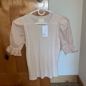 Nation LTD pale pink puff sleeve top
